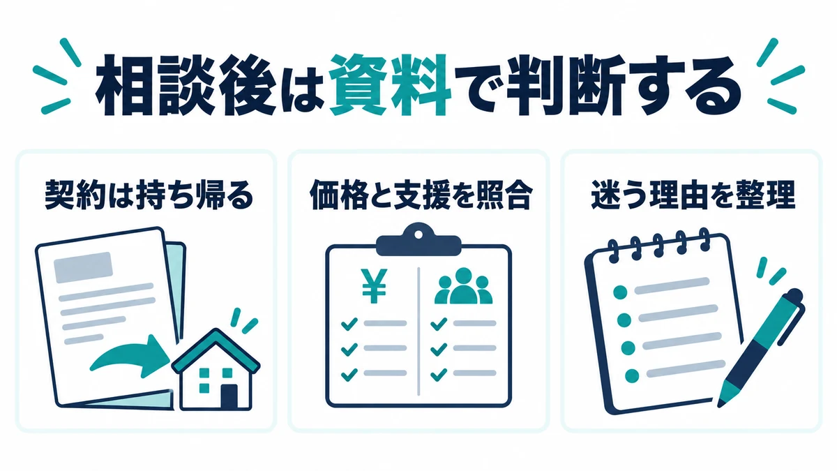 無料相談後のよくある迷いと、申し込む前の判断方法