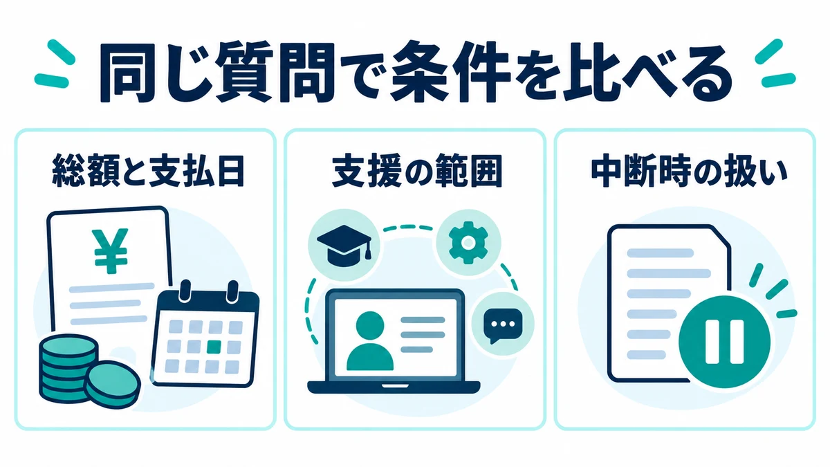 無料相談で聞く質問は、費用・支援・中断時の扱いに分ける
