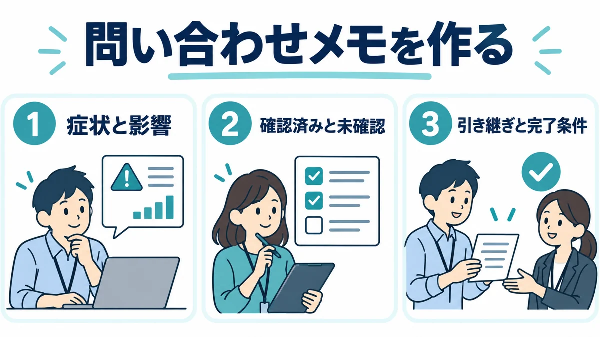自宅でできる練習:問い合わせ対応メモを一枚作る