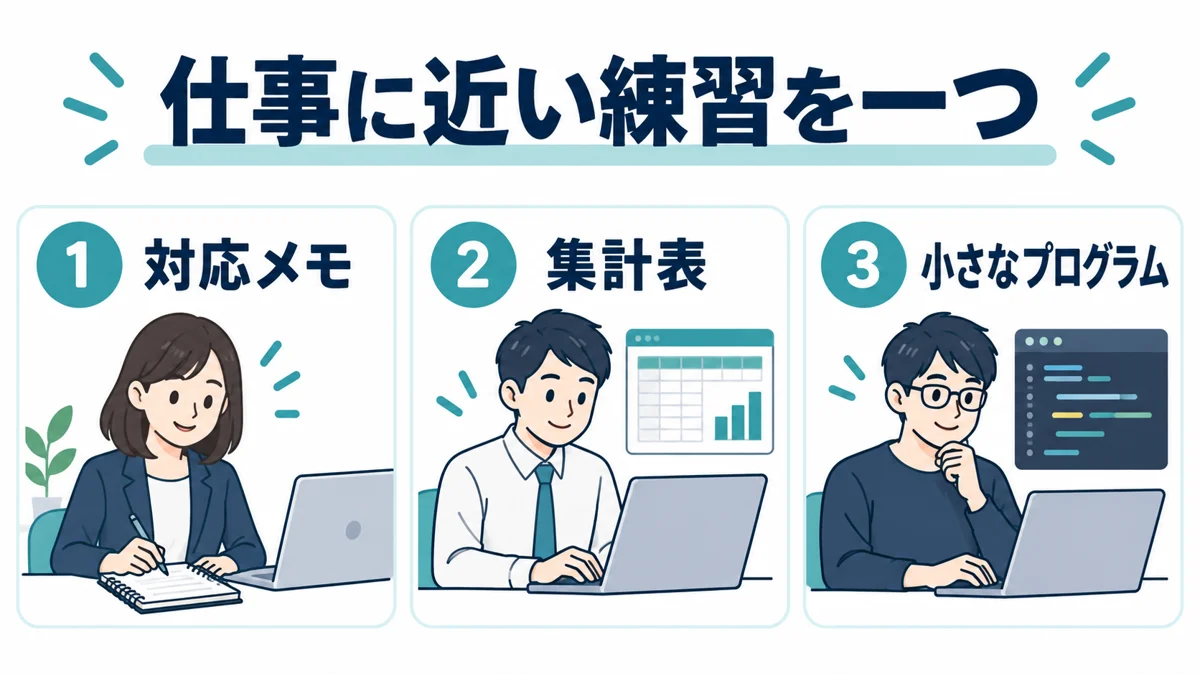今週の実践:仕事に近い練習を一つ完成させる