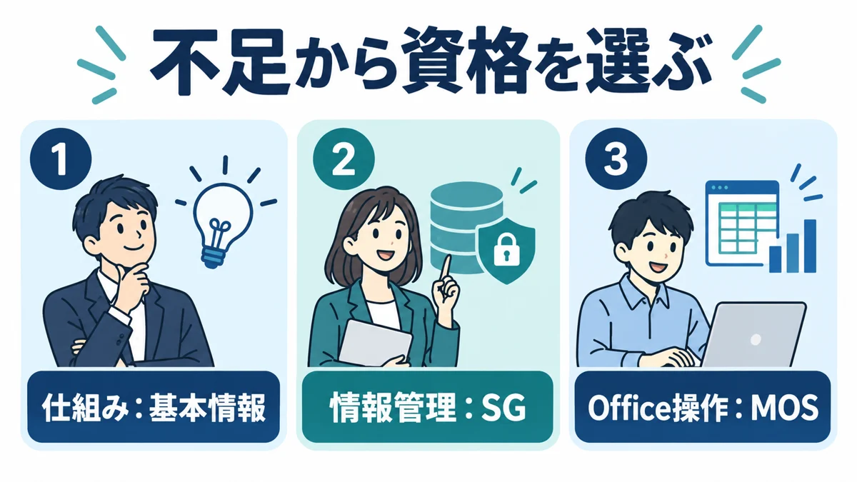 次の資格は「練習して足りなかったこと」から選ぶ