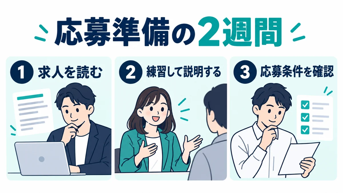 2週間で「応募するか判断できる状態」まで進める