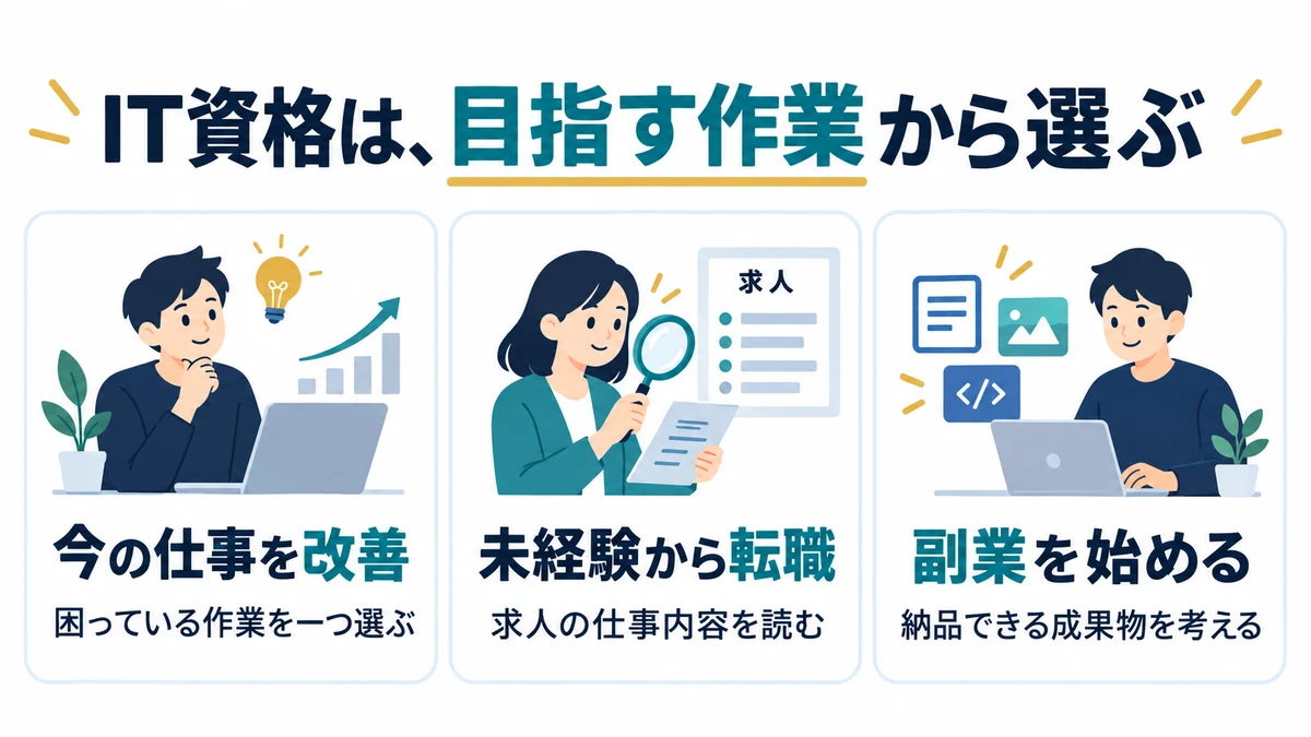 IT資格は、目指す作業から選ぶ