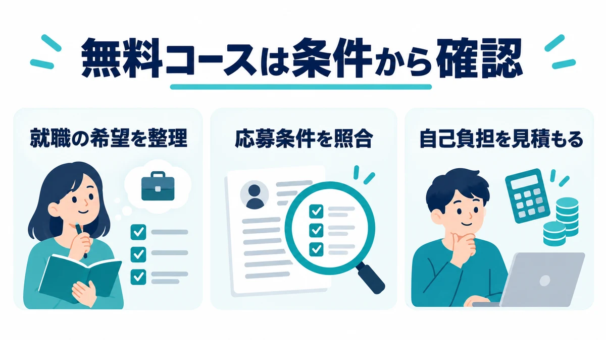 ネットビジョンアカデミーの無料コースは、就職条件から確認する